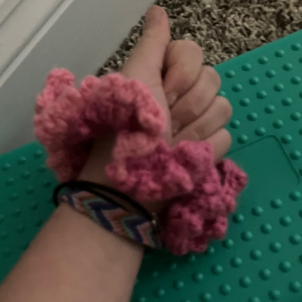 Pink Ruffled Hair Scrunchie